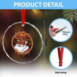 Black Santa Christmas Crystal Glass Ornament Big Nick Energy TS14 Print Your Wear
