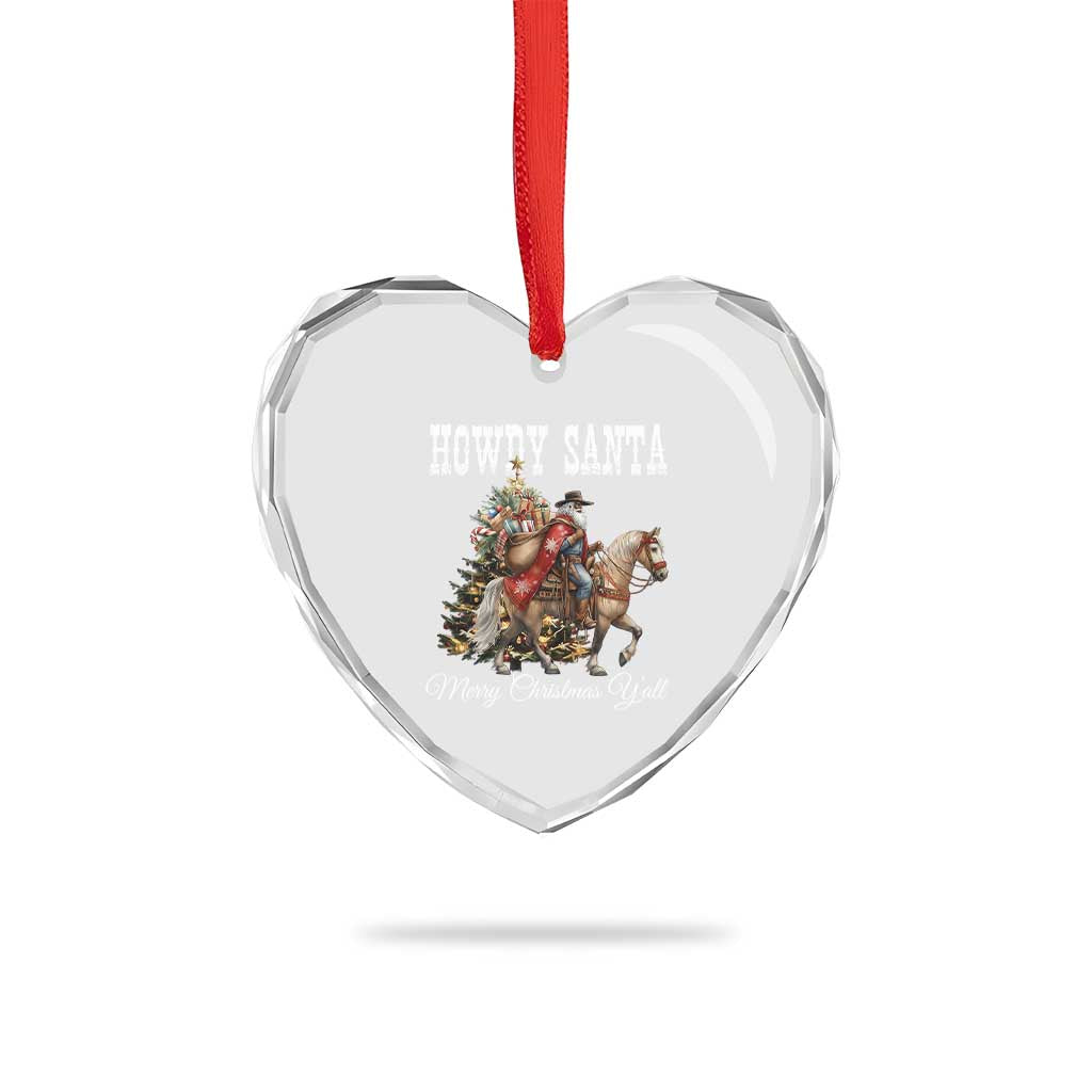 Black Santa Christmas Heart Crystal Glass Ornament African American Western Cowboy TS14 Print Your Wear