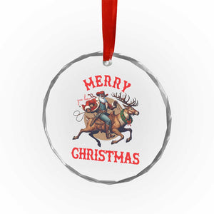 Black Santa Claus Crystal Glass Ornament African American Cowboy Christmas - Print Your Wear