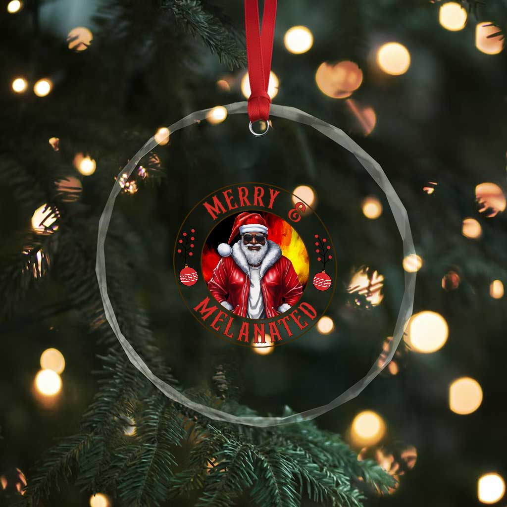 Black Santa Merry And Melanated Crystal Glass Ornament Christmas Holiday Gift TS12 Print Your Wear