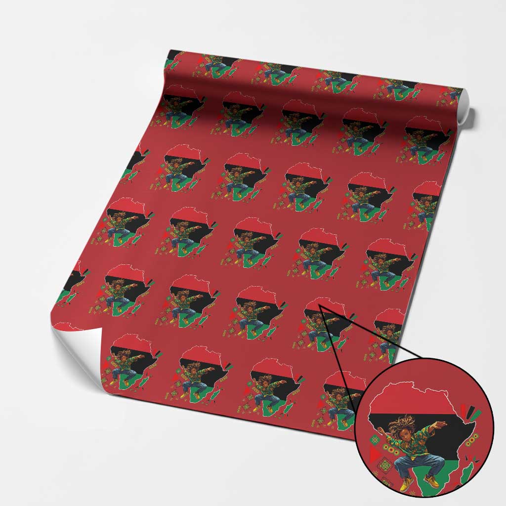 Black Son Future Leader Wrapping Paper Roll African American Pride Black History Month TS02 Red Print Your Wear