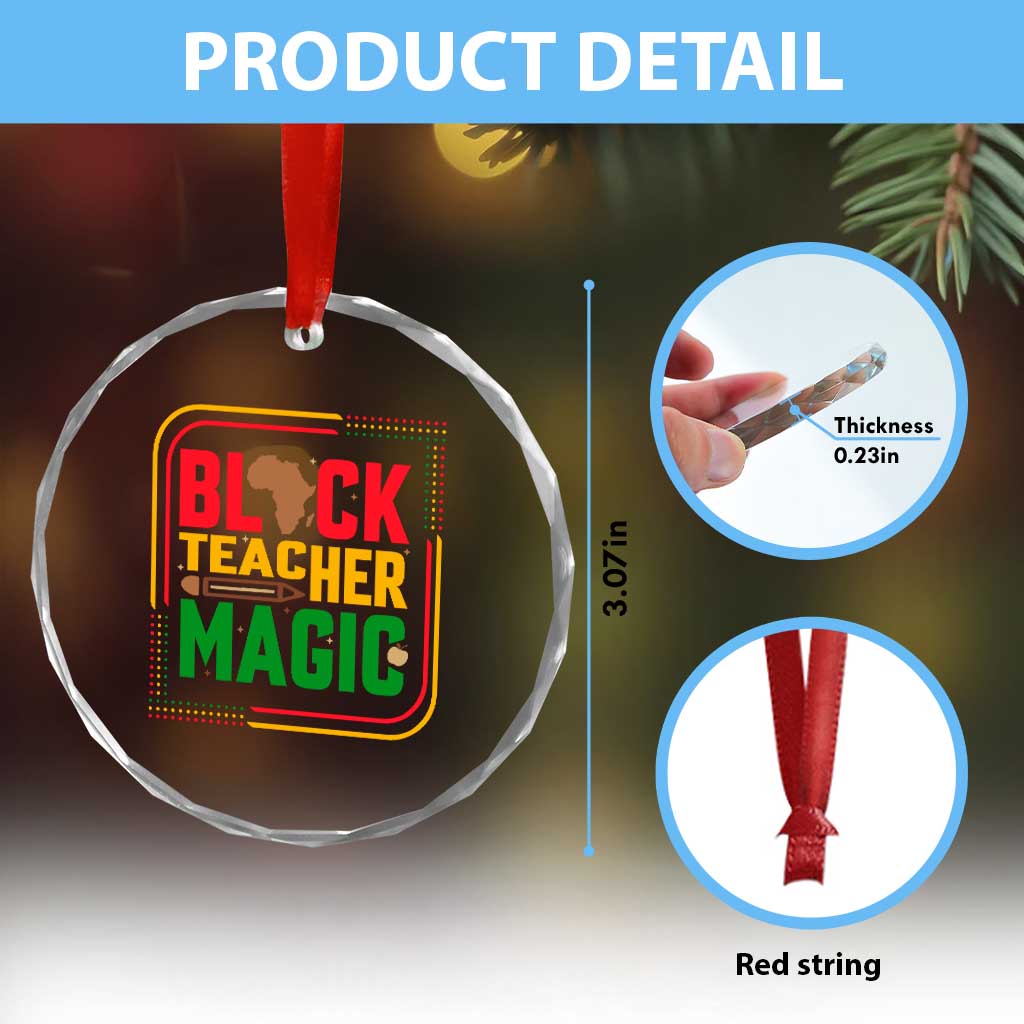 Black Teacher Magic Crystal Glass Ornament African American Pride Educator Gift TS12 Print Your Wear