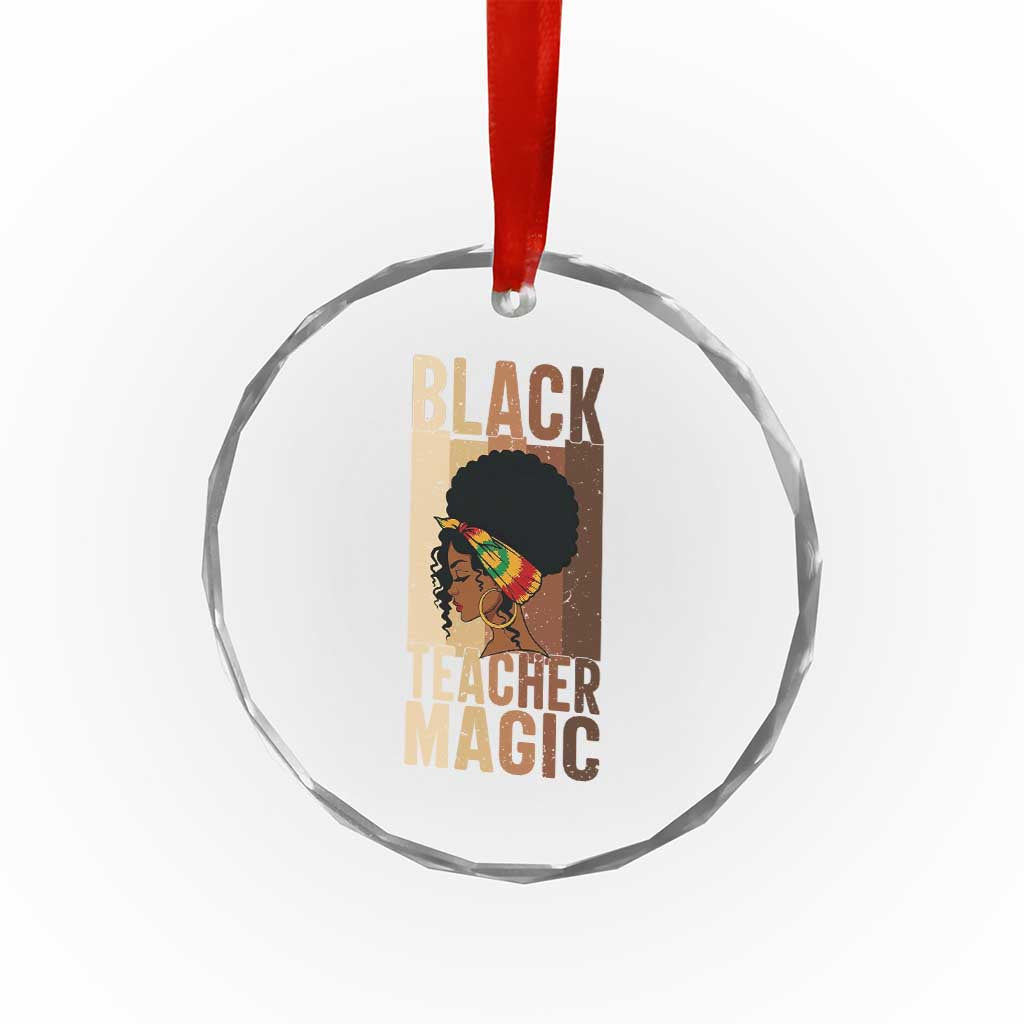 Black Teacher Magic Crystal Glass Ornament African American Pride Teacher Life TS12 Print Your Wear