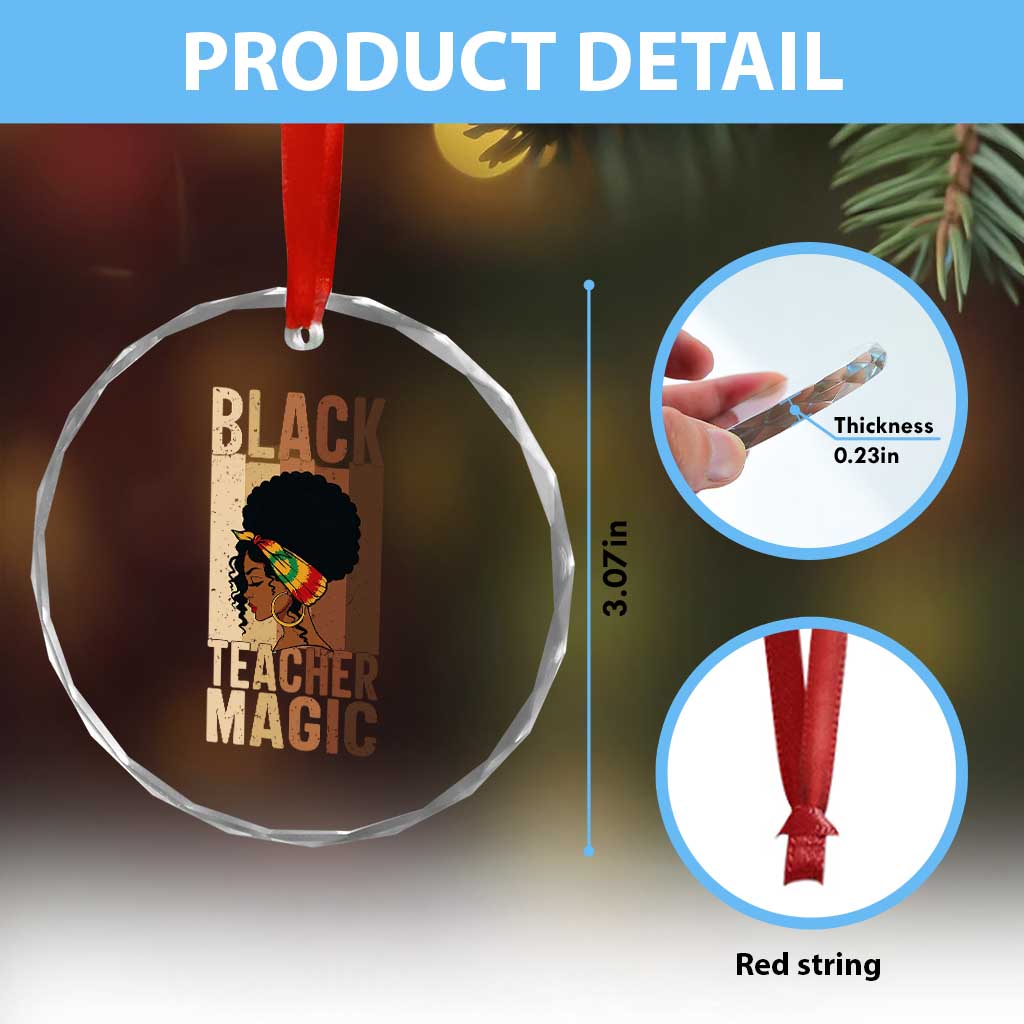 Black Teacher Magic Crystal Glass Ornament African American Pride Teacher Life TS12 Print Your Wear