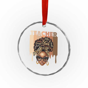 Black Teacher Magic Crystal Glass Ornament Black History Month Afro Hair Melanin TS02 Print Your Wear
