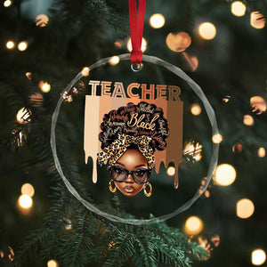 Black Teacher Magic Crystal Glass Ornament Black History Month Afro Hair Melanin - Print Your Wear