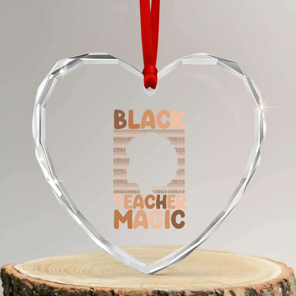 Black Teacher Magic Heart Crystal Glass Ornament Empowering African American Pride Teacher Gift TS12 Transparent Glass 3'' Heart Print Your Wear