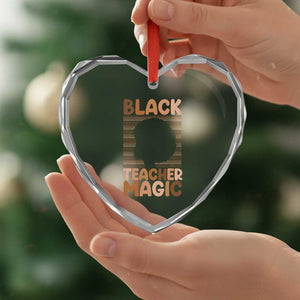 Black Teacher Magic Heart Crystal Glass Ornament Empowering African American Pride Teacher Gift TS12 Print Your Wear