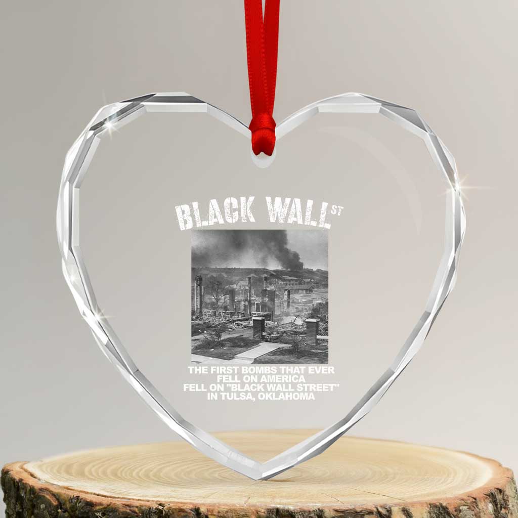 Black Wall Street First Bombs Heart Crystal Glass Ornament Tulsa Oklahoma Black History Month TS11 Transparent Glass 3'' Heart Print Your Wear