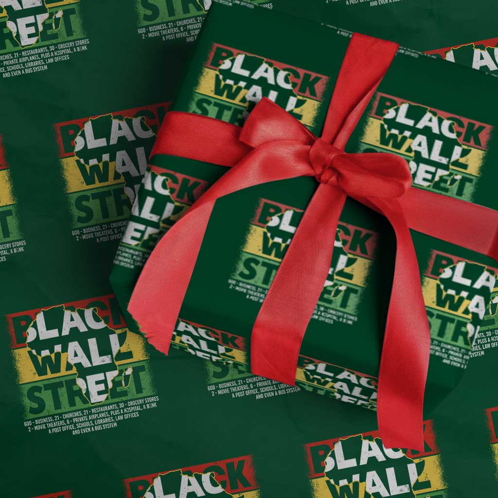 Black Wall Street Wrapping Paper Roll Tulsa Black History Month Africa Map TS11 Green Print Your Wear