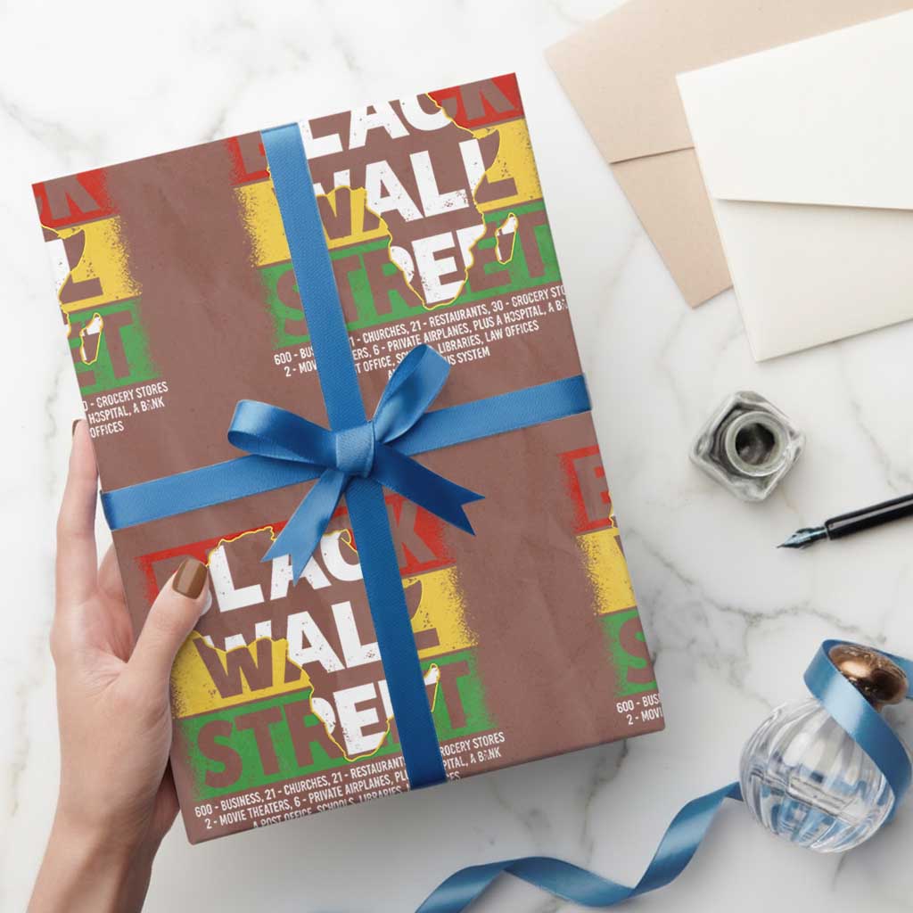 Black Wall Street Wrapping Paper Roll Tulsa Black History Month Africa Map TS11 Mocha Print Your Wear