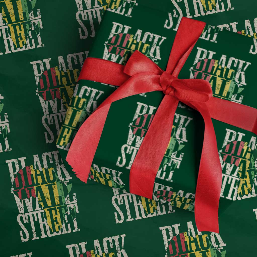 Black Wall Street Wrapping Paper Roll Tulsa Oklahoma Black History Month Africa Map TS11 Green Print Your Wear