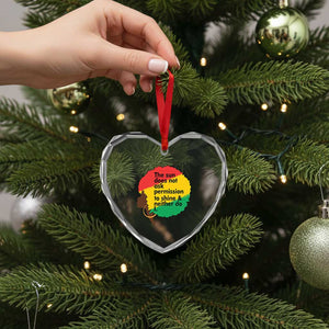 Black Woman Empowerment Heart Crystal Glass Ornament The Sun Does Not Ask Permission To Shine TS14 Print Your Wear