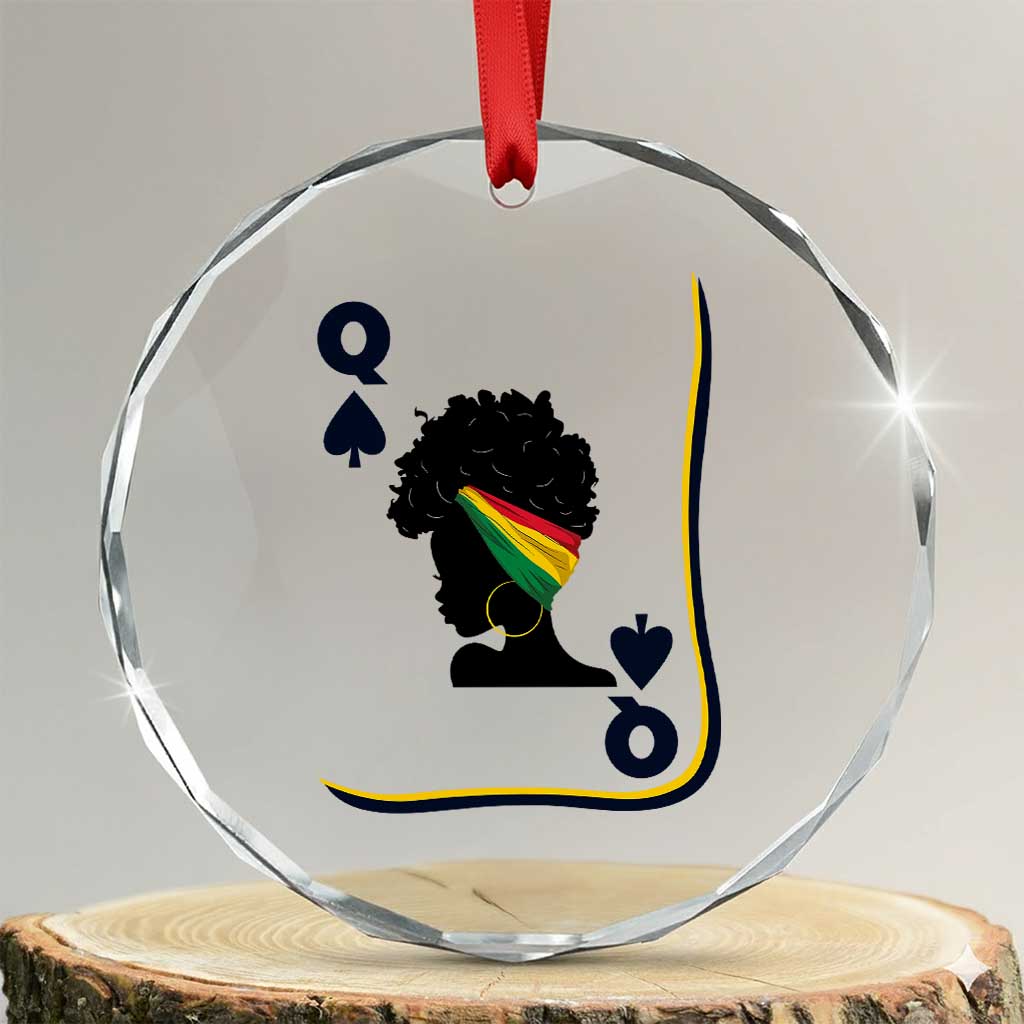 Black Woman Gift Crystal Glass Ornament Melanin Queen Card TS12 Transparent Glass 3'' Circle Print Your Wear