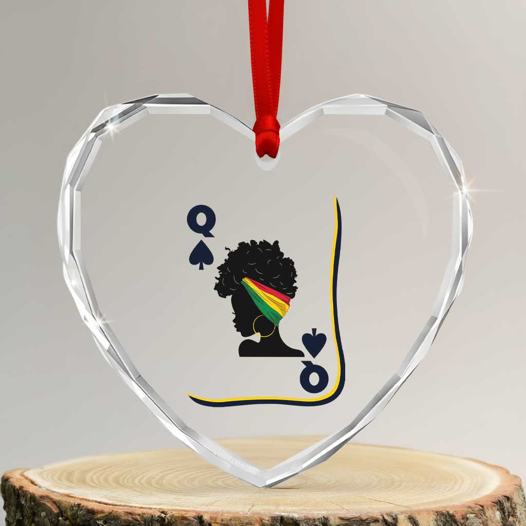 Black Woman Gift Heart Crystal Glass Ornament Melanin Queen Card TS12 Transparent Glass 3'' Heart Print Your Wear