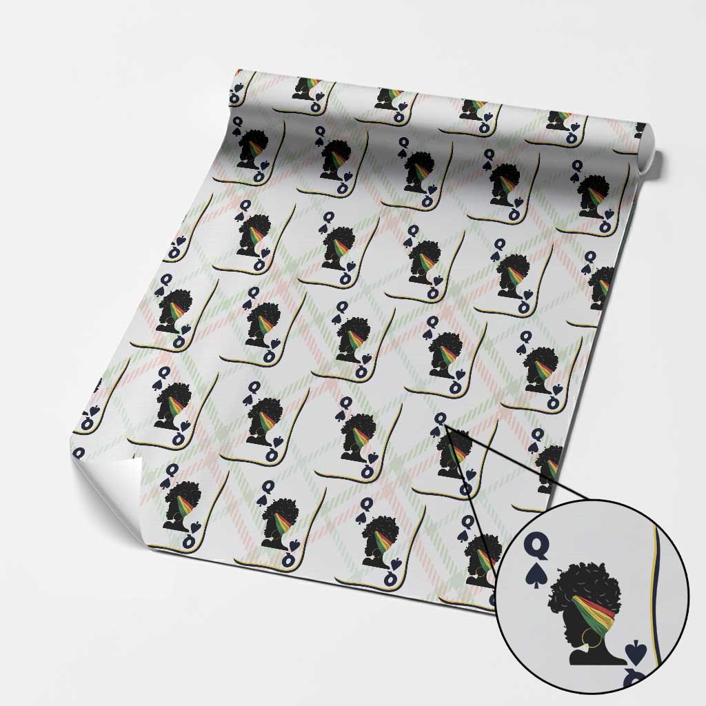 Black Woman Gift Wrapping Paper Roll Melanin Queen Card TS12 Christmas Plaid Print Your Wear