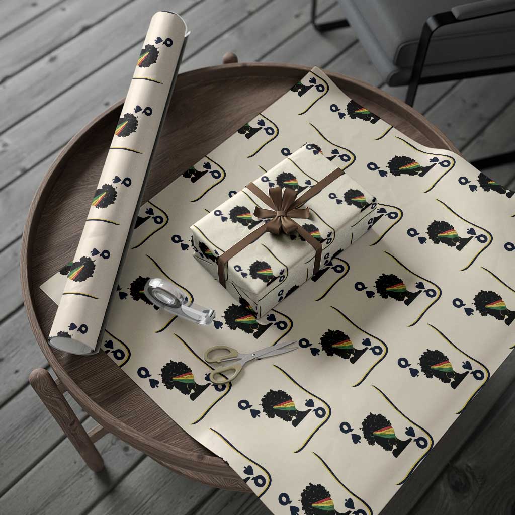 Black Woman Gift Wrapping Paper Roll Melanin Queen Card TS12 Beige Print Your Wear