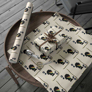 Black Woman Gift Wrapping Paper Roll Melanin Queen Card TS12 Beige Print Your Wear