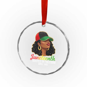 Black Woman Juneteenth Graphic Crystal Glass Ornament Rooted In Freedom Since 1865 TS12 Print Your Wear