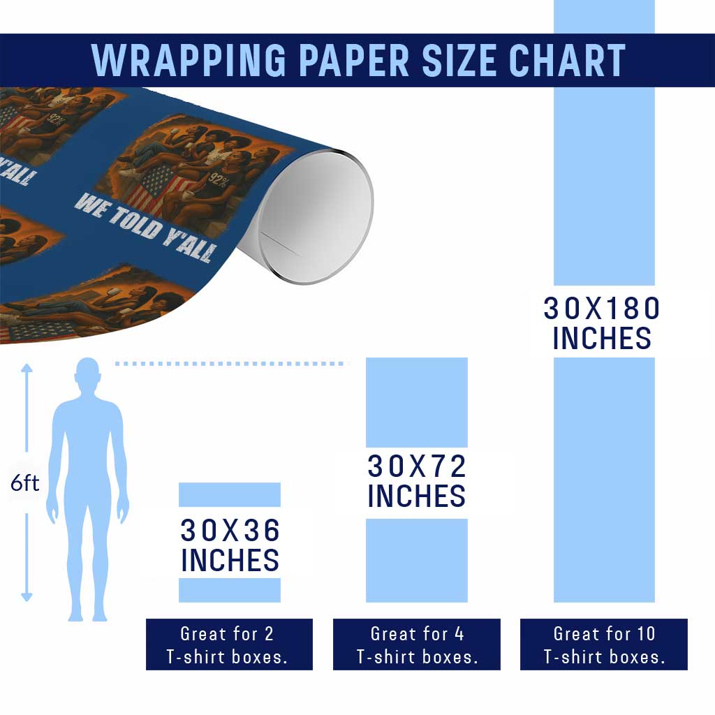 Black Women Empowerment Wrapping Paper Roll We Told Y'all 92% Vote TS02 Print Your Wear