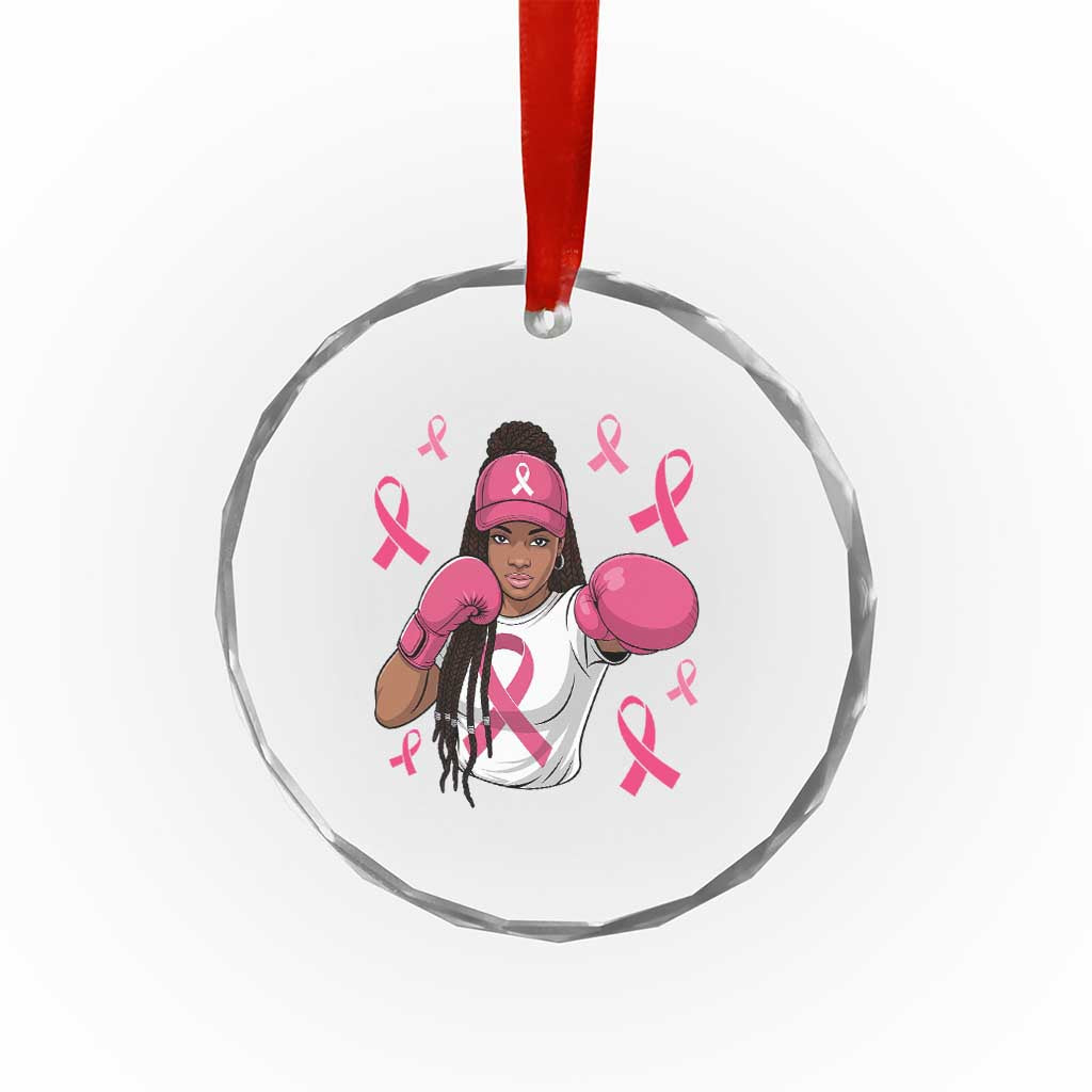 Black Women Fight Breast Cancer Awareness Crystal Glass Ornament Pink Ribbon African American TS10 Print Your Wear
