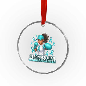 Black Women Fight Ovarian Cancer Awareness Crystal Glass Ornament African American Teal Ribbon Support TS10 Print Your Wear