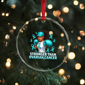 Black Women Fight Ovarian Cancer Awareness Crystal Glass Ornament African American Teal Ribbon Support TS10 Print Your Wear