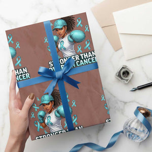 Black Women Fight Ovarian Cancer Awareness Wrapping Paper Roll African American Teal Ribbon Support TS10 Mocha Print Your Wear
