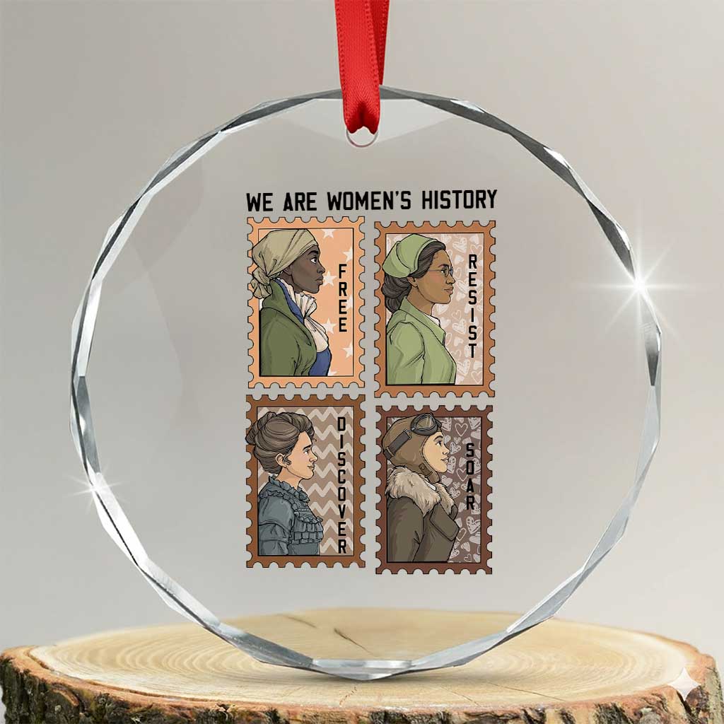 Black Women History Leaders Crystal Glass Ornament Womens History Month TS12 Transparent Glass 3'' Circle Print Your Wear