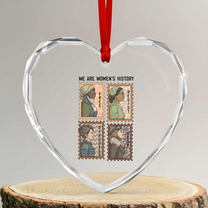 Black Women History Leaders Heart Crystal Glass Ornament Womens History Month TS12 Transparent Glass 3'' Heart Print Your Wear