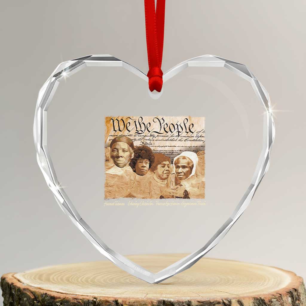 Black Women Leaders Heart Crystal Glass Ornament Harriet Tubman Shirley Fannie Hamer Sojourner Truth Black History Month TS11 Transparent Glass 3'' Heart Print Your Wear