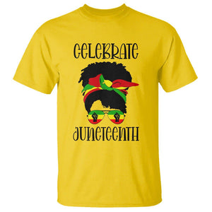 Black Women Messy Bun Juneteenth Celebrate T Shirt TS01 Daisy Printyourwear