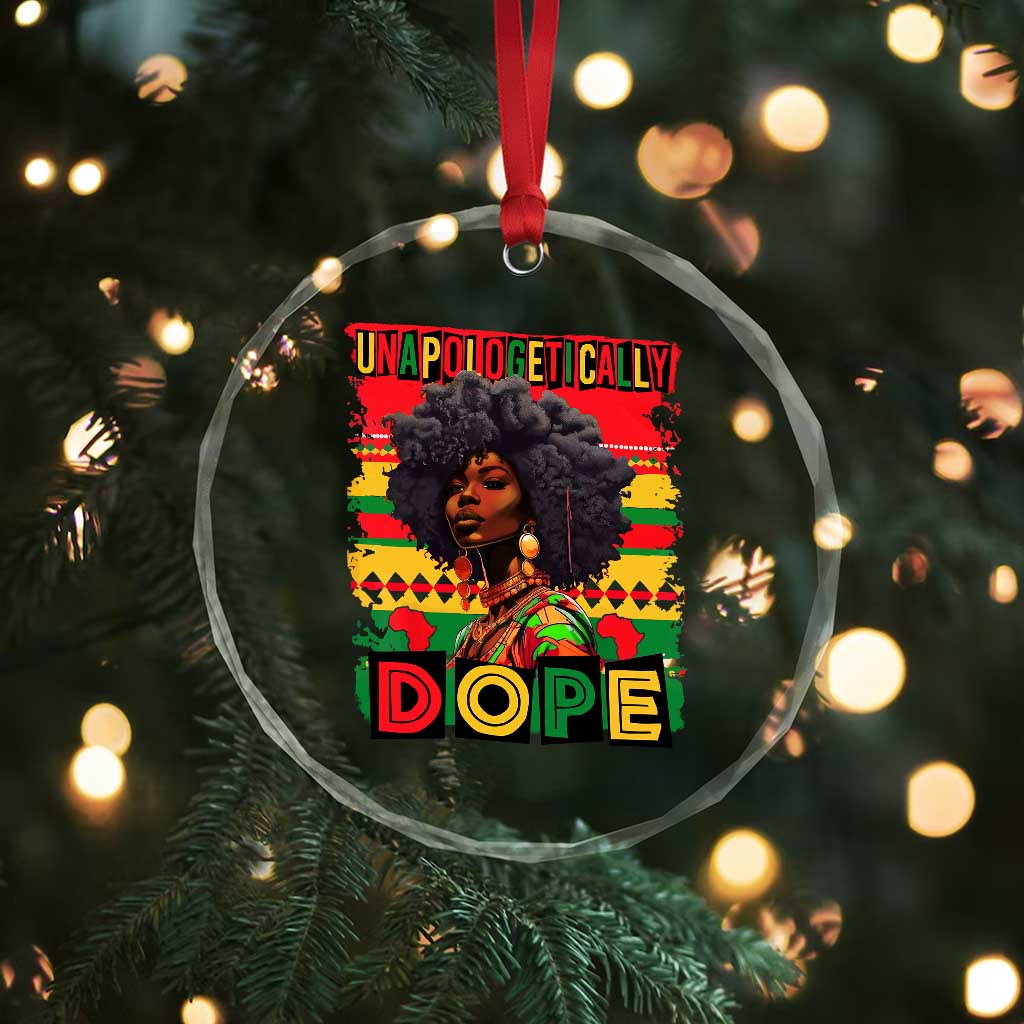 Black Women Unapologetically Dope Crystal Glass Ornament Juneteenth Black History TS10 Print Your Wear