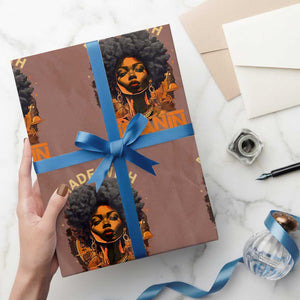 Black Women Wrapping Paper Roll Melanin Juneteenth Black History TS10 Mocha Print Your Wear