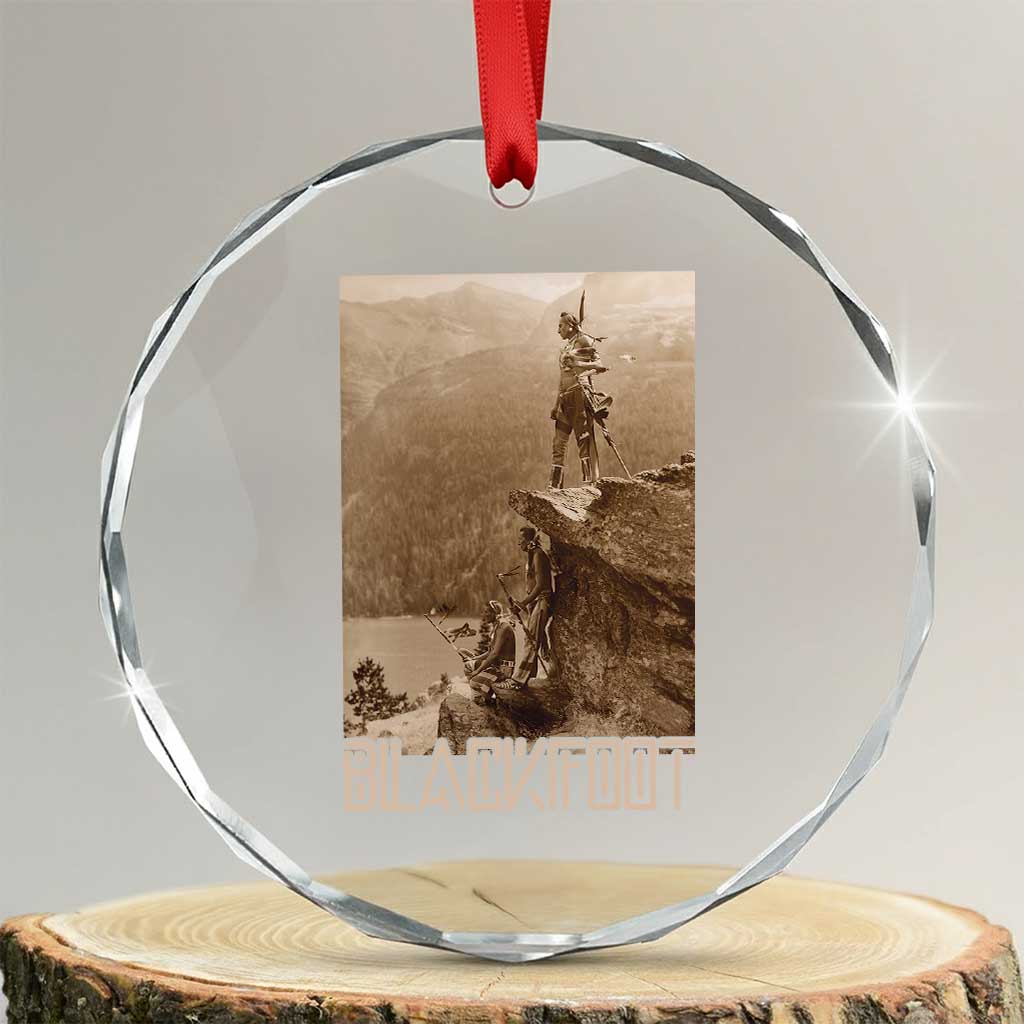 Blackfoot Native American Indians At Glacier National Park Crystal Glass Ornament