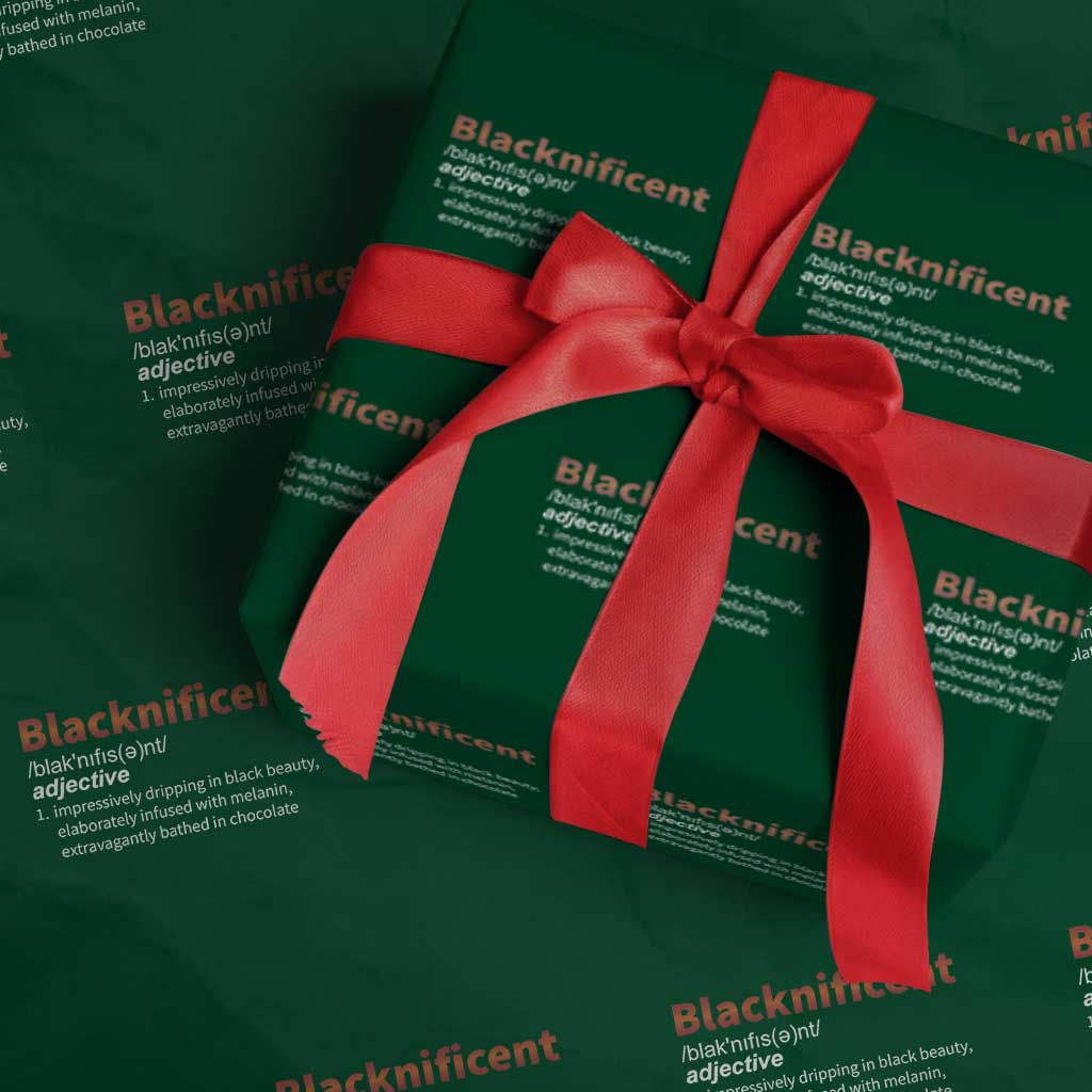 Blacknificient Definition Wrapping Paper Roll Black History African Roots African American - Print Your Wear
