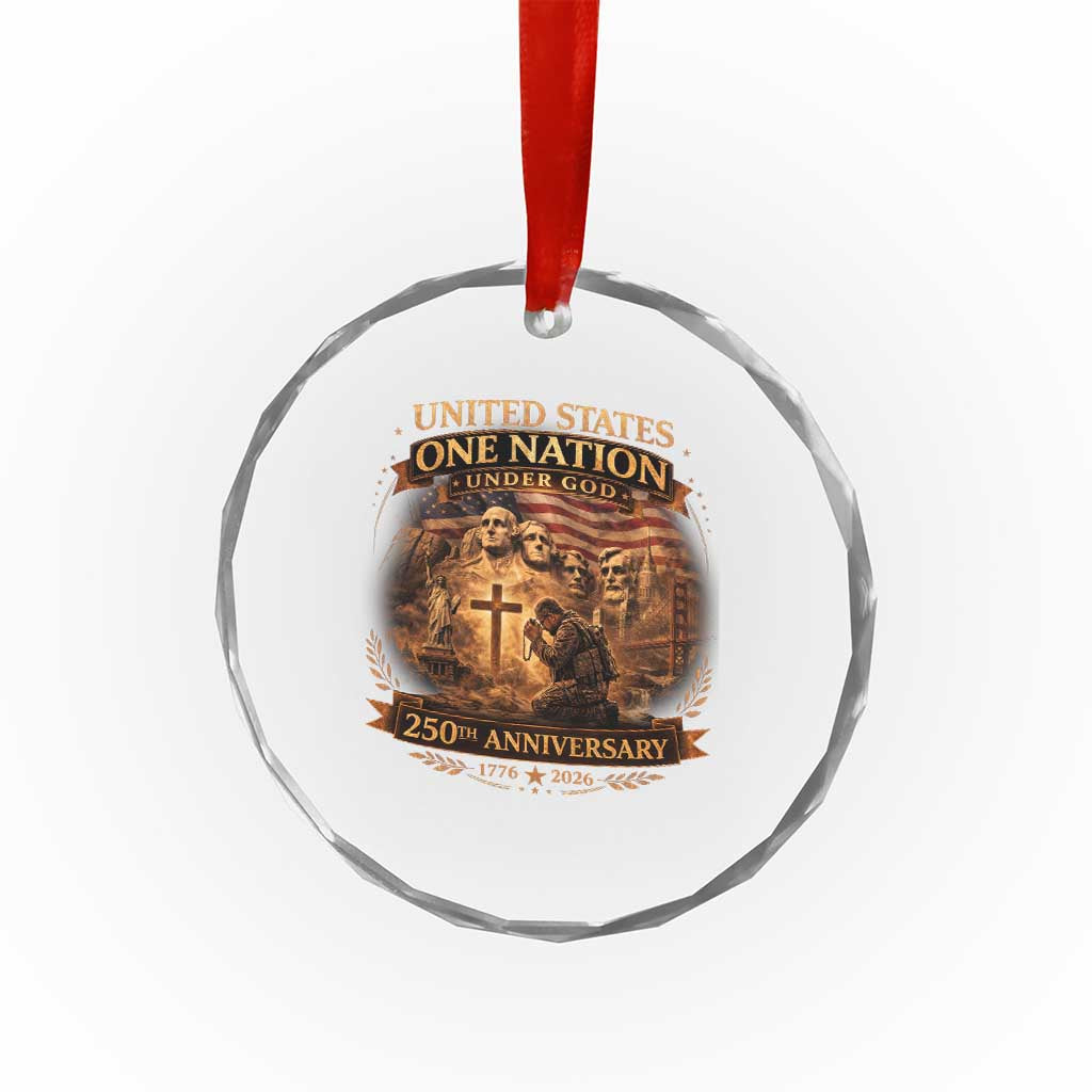 Blessings 250 Years America Crystal Glass Ornament Christian Patriotic One Nation Under God Founding Fathers TS10 Print Your Wear