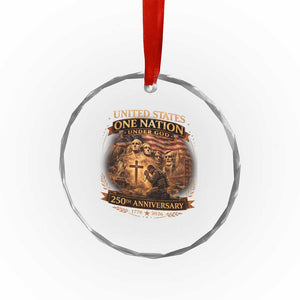 Blessings 250 Years America Crystal Glass Ornament Christian Patriotic One Nation Under God Founding Fathers TS10 Print Your Wear