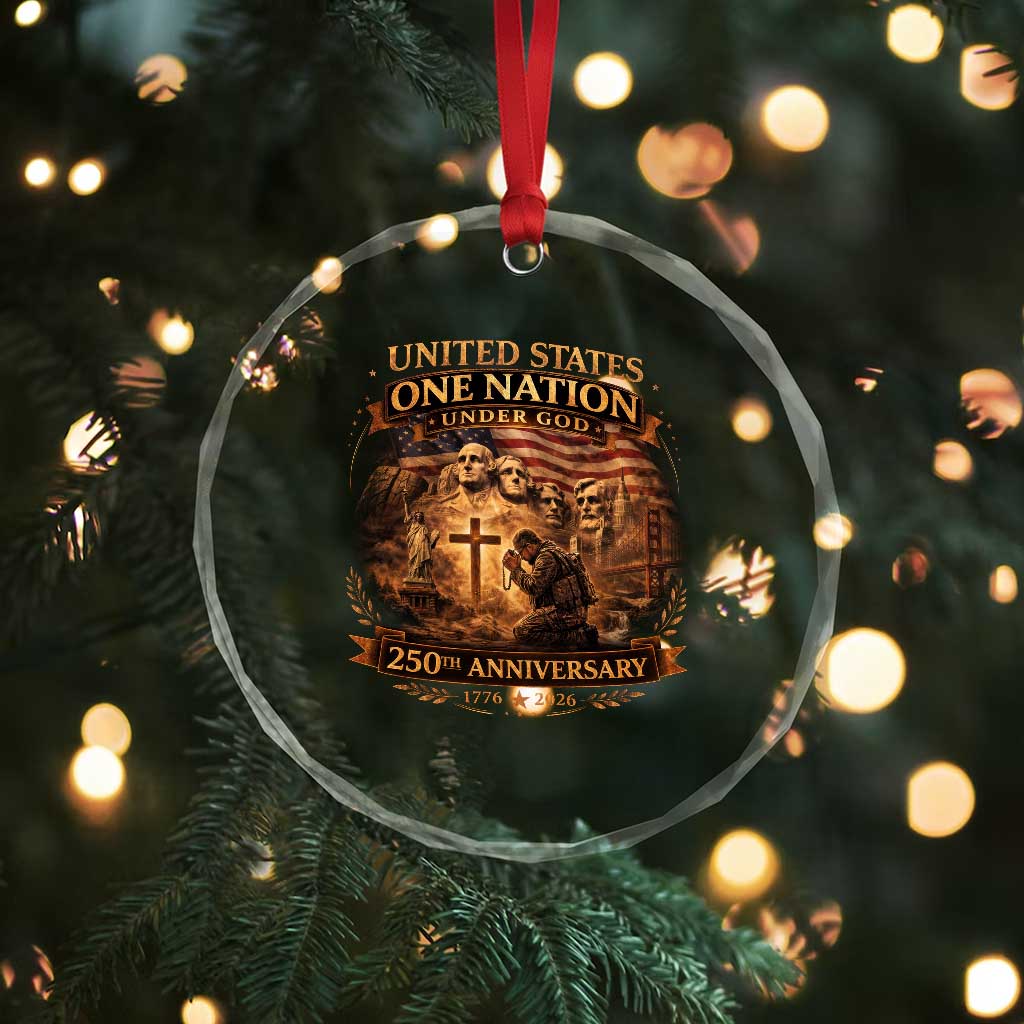 Blessings 250 Years America Crystal Glass Ornament Christian Patriotic One Nation Under God Founding Fathers TS10 Print Your Wear