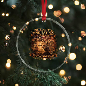 Blessings 250 Years America Crystal Glass Ornament Christian Patriotic One Nation Under God Founding Fathers TS10 Print Your Wear