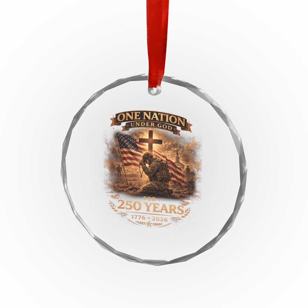 Blessings 250 Years America Crystal Glass Ornament Christian Patriotic One Nation Under God US Flag TS10 Print Your Wear