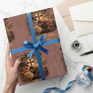 Blessings 250 Years America Wrapping Paper Roll Christian Patriotic One Nation Under God US Flag TS10 Mocha Print Your Wear