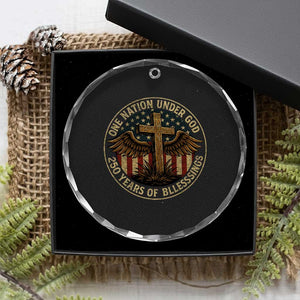 Blessings America 250 Years Crystal Glass Ornament One Nation Under God USA 250th Anniversary Patriotic Cross TS10 Print Your Wear
