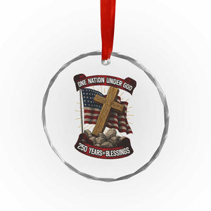 Blessings America Crystal Glass Ornament One Nation Under God USA 250th Anniversary Patriotic Christian TS10 Print Your Wear