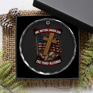 Blessings America Crystal Glass Ornament One Nation Under God USA 250th Anniversary Patriotic Christian TS10 Print Your Wear