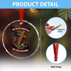 Blessings America Crystal Glass Ornament One Nation Under God USA 250th Anniversary Patriotic Christian TS10 Print Your Wear