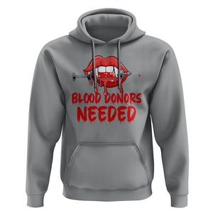 Blood Donors Needed Funny Vampire Lip Hoodie TS09 Sport Gray Printyourwear