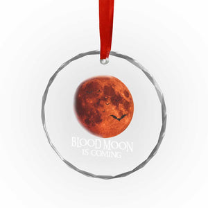 Blood Moon Is Coming Spooky Halloween Crystal Glass Ornament Flying Bats Gothic Dark Horror Graphic TS02 Print Your Wear