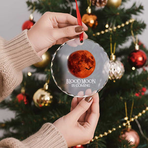 Blood Moon Is Coming Spooky Halloween Crystal Glass Ornament Flying Bats Gothic Dark Horror Graphic TS02 Print Your Wear