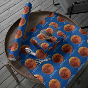 Blood Moon Total Lunar Eclipse March 3 2026 Wrapping Paper Roll Blood Moon Astronomy Souvenir Graphic TS02 Blue Print Your Wear